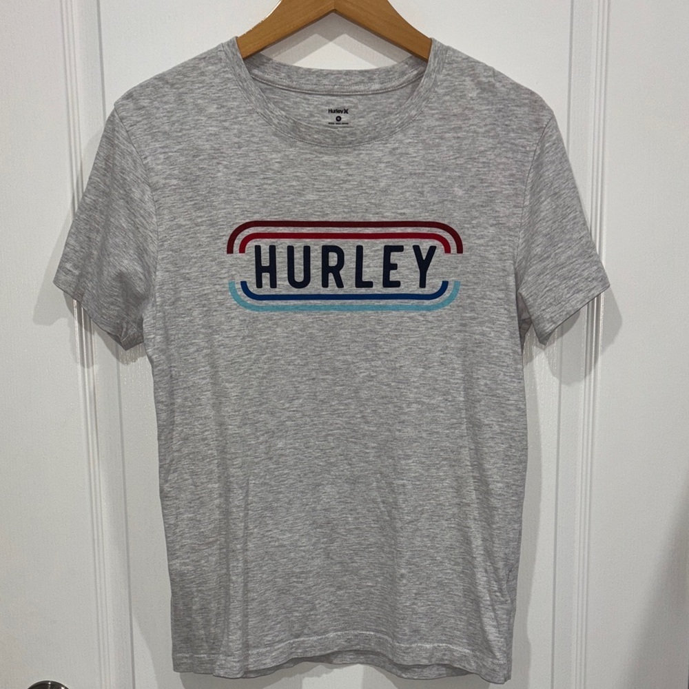 Hurley Heather Gray Logo Tee men’s size medium